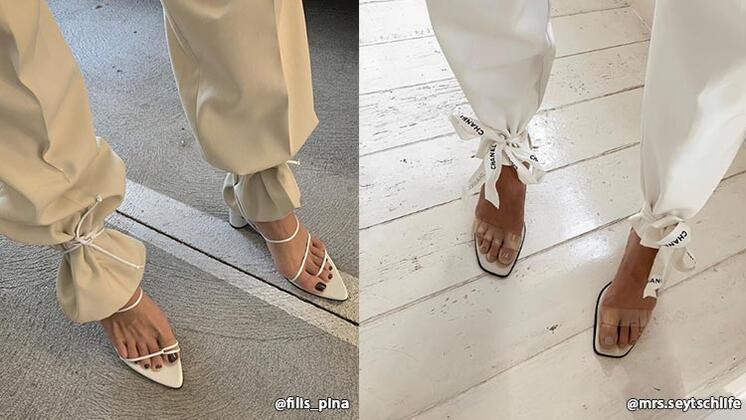 Bilekten bağlamalı ayakkabılarda en ilginç styling trendi